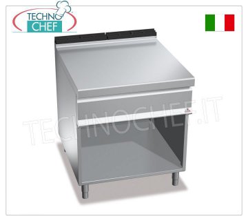 TECHNOCHEF - NEUTRALE OBERSEITE auf OFFENEM SCHRANK mit SCHUBLADE, DOPPELTES 800-mm-Modul, Mod.N9T8MC
