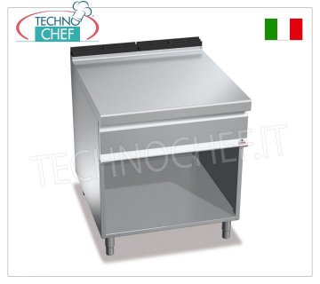 TECHNOCHEF - NEUTRAL TOP auf OFFENES FACH mit SCHUBLADE, DOPPELTES 800-mm-Modul, Mod.N9T8MC NEUTRALE OBERSEITE auf OFFENEM FACH, BERTO'S, MAXIMA 900-Linie, WORKING-Serie, DOPPELTE 800-mm-Module, Version mit ausziehbarer SCHUBLADE, Gewicht 55 kg, Abm. mm. 800 x 900 x 900 h