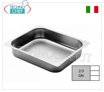 Gastronorm 2/3 Tabletts aus Edelstahl, Abm. mm. 353 x 325