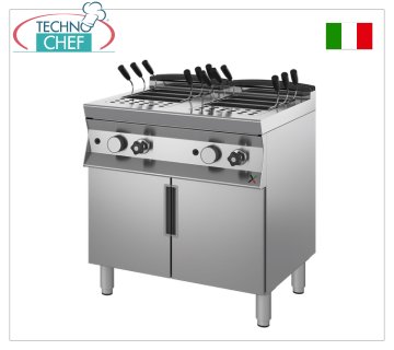 TECHNOCHEF - MOBILER GAS-NUDELKOCHER, Serie 900, 2 UNABHÄNGIGE SCHÜSSEL à 40+40 l.