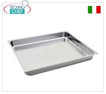 Gastronorm 2/1 Tabletts aus Edelstahl, Abm. mm. 650 x 530