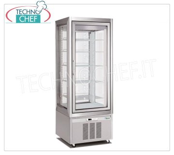 Gebäckvitrine, 4-seitig, belüftet, Temp. -2°/+15°C, 5 Einlegeböden, Klasse A, Mod. G-VGP420TN