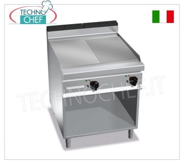 ELEKTRISCHE GRILLBRILLE mit MULTIPAN-PLATTE 1/2 GLATT und 1/2 GERIPPT, Mod.E9FM8M-2