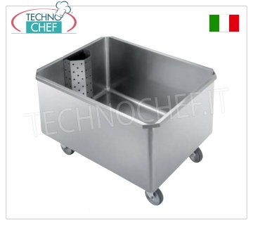 Fahrbare Wanne mit abnehmbarem Gitter und Ablasshahn, Abmessungen mm. 800x600x580h