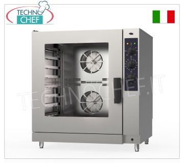 ELEKTRISCHER KONVEKTIONSDAMPFOFEN für GEBÄCK, 8 BLECHE 600 x 400 mm, ELEKTROMECHANISCHE STEUERUNG