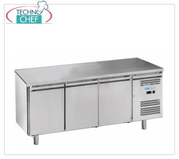 Forcold – Kühltisch, Temp.-18°/-22°C, 3 Türen, mit Monoblock, Plug-in-System, Klasse E, R290-Gas, Mod. M-GN3100BT-FC Gefrierschrank, Gefriertisch, 3 Türen, mit Monoblock, Stecksystem, Fassungsvermögen 417 Liter, Temperatur -18°/-22°C, belüftet, Gastronorm 1/1, ÖKOLOGISCH in Klasse E, Gas 290, V.230/1, Kw .0,675, Gewicht 117 kg, Abm.mm.1795x700x850h