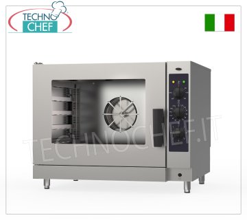 ELEKTRISCHER KONVEKTIONSDAMPFOFEN FÜR BACKWAREN, 5 BLECHE 600x400 mm, ELEKTROMECHANISCHE STEUERUNG