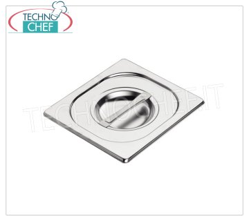 Deckel aus Edelstahl 18/10 mit Griff für GN 1/6 Behälter