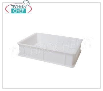 Schachteln für Pizzateigbrote 40x30x10h cm, weiße Farbe Pizzateig-Laib-Halter-Box, stapelbar in Polyethylen in Lebensmittelqualität, weiße Farbe, Abmessung 400 x 300 x 100 h