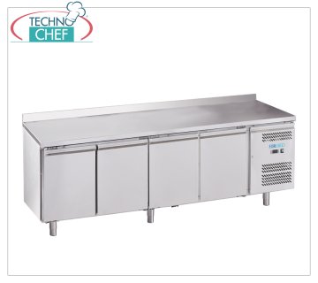 Forcold – Kühltisch, Temp.-18°/-22°C, 4 Türen und Rückwand, mit Monoblock, Plug-in-System, Klasse E, Mod.M-GN4200BT-FC Gefrierschrank-Gefriertisch, 4 Türen und Rückwand, mit Monoblock, Plug-in-System, 553 Liter Fassungsvermögen, Temperatur -18°/-22°C, Gastronorm 1/1, Umluftkühlung, ÖKOLOGISCH in Klasse E, Gas R290, V. 230/1, Kw.0,675, Gewicht 144 kg, Abm.mm.2230x700x950h