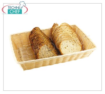 Brotkörbe Rechteckiger Brotkorb aus Polypropylen / Polyrattan, stapelbar, spülmaschinengeeignet, in 3 Größen erhältlich