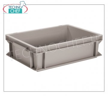 Stapelbarer Polyethylenbehälter für Lagerung und Transport, 40 x 30 cm - komplettes Sortiment Stapelbarer Behälter aus Polyethylen, mit geschlossenem Boden und geschlossenen Seiten, lt 10, Abmessungen 40x30x12h cm