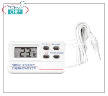 Digitales Kühlschrank- / Gefrierschrankthermometer Kunststoff-Digitalthermometer für Kühl-Gefrierkombination, Bereich von -50 ° bis + 70 ° C, Teilung 0,1 ° C, Abmessungen 1,5 x 5,7 cm