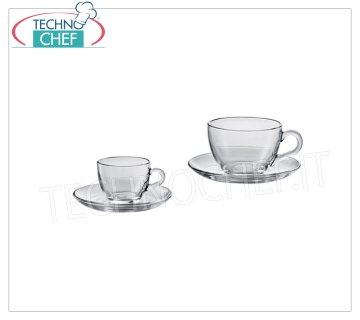 Kaffee- und Cappuccinotassen aus Glas KAFFEEBECHER MIT SCHALE, PASABAHCE, Basic Line