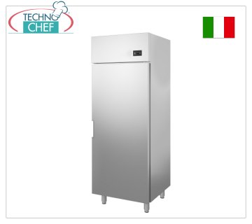 Technochef – 1-türiger Kühlschrank, professionell, Edelstahl, 700 l, Temperatur 0°/+8°C, belüftet, Klasse C 1-türiger Kühlschrank, 700 l, Temperatur 0°/+8°C, belüftet, ökologisch der Klasse C, Gas R290, V.230/1, Kw 0,238, Abm. mm 720 x 800 x 2020 h