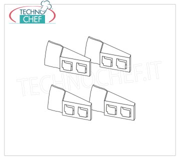 TECHNOCHEF – Set mit 4 Edelstahlhaken für Regalträger, Mod. 97001