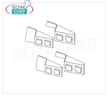 TECHNOCHEF – Set mit 4 Edelstahlhaken zur Unterstützung von Eckregalen, Mod. 97001x2+97030+97031