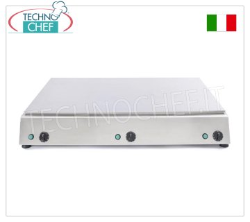 TECHNOCHEF - Professioneller elektrischer Piadina-Kocher, 6 Piadinas Ø 30 cm, Mod. 999.16354 ELEKTRISCHER Piadina-Kocher mit 430-Edelstahlplatte, Modell für 6 Piadinas mit 300 Durchmesser, mit Thermostatsteuerung, V.380/3+N, B.3x2500, Abm.mm.1070x800x150h