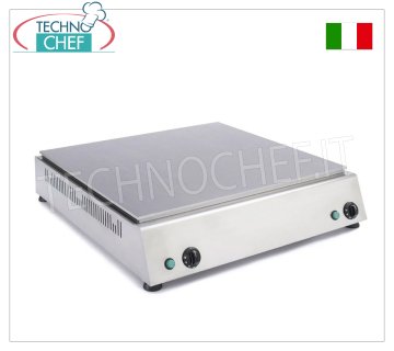 TECHNOCHEF – Professioneller elektrischer Piadina-Aufsatzwärmer, 4 Piadinas Ø 30 cm, Mod.999.1645 ELEKTRISCHER Fladenbrotwärmer mit 430er Edelstahlplatte für 4 Fladenbrote mit einem Durchmesser von 300, mit Thermostatsteuerung, V.380/3+N, B.2x1700, Abm.mm.760x800x150h