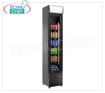 KÜHLSCHRANK, Vitrine für GETRÄNKE, 1 Tür, Temp. +2°/+10°C, 105 lt, Klasse E, Breite 36 cm