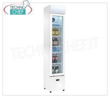 KÜHLSCHRANK, Vitrine für GETRÄNKE, 1 Tür, Temp. +2°/+10°C, 105 lt, Klasse E, Breite 36 cm
