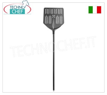Perforierte quadratische Pizzaschaufel zum Backen aus harteloxiertem Aluminium, 33 x 33 cm, Tulpenlinie