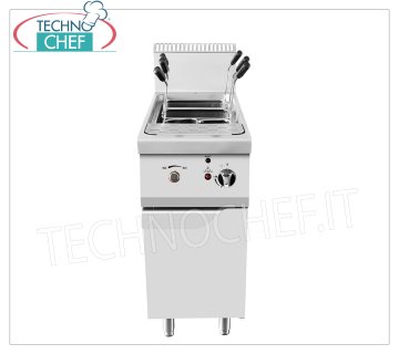 Technochef - CUOCIPASTA a GAS su MOBILE, 1 VASCA da lt.35 GAS-NUDELKOCHER auf MOBILE, Linie 900, 1 Edelstahlbehälter von 35 Litern, inklusive Edelstahlkörben, Wärmeleistung Kw.13,5, Abm.mm.400x900x1140h,