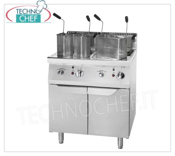 Technochef - GAS-NUDELKOCHER auf MOBIL, 2 SCHÜSSEL à 35+35 lt.
