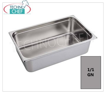 Gastronorm GN 1/1-Behälter aus Edelstahl Gastronorm-Tablett 1/1, Edelstahl 18/10, Abm. mm 530 x 325 x 20 h