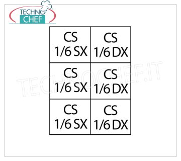 TECHNOCHEF – Set mit 6 Körben 1/6 für Nudelkocher, Mod. C6 Set mit 6 1/6 Körben für Nudelkocher der Serie 700.