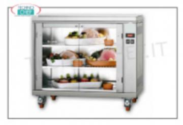 Heiß belüftete Vitrine mit Rädern für Rotisserie mod. CBE-20P-S5