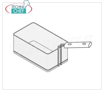 TECHNOCHEF - 1/2 Korb für Nudelkocher, Mod.CS1/2 Korb 1/2, Abm. 140 x 330 x 200 mm, für Nudelkocher der Serie 700.