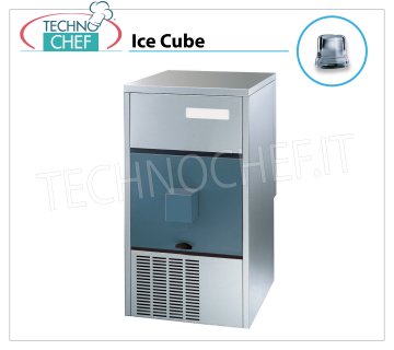 Technochef - FULL CUBE ICE CUBE BUILDING mit DISPENSER, mod.DSS42 Eiswürfelbereiter, Typ mit Spender, Edelstahlgehäuse, Luftkühlung, V 230/1, Kw 0,45, Leistung 44 Kg / 24 Stunden, Abmessungen 500x630x920h mm, Gewicht 66 Kg.