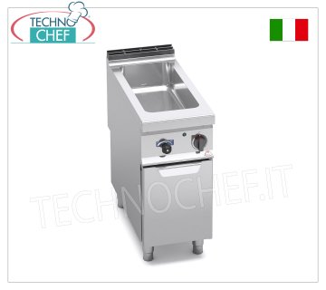 TECHNOCHEF – Professionelles elektrisches Bain-Marie auf offenem Schrank, Fassungsvermögen: 1 x GN 1/1 + 1 x GN 1/3, Mod. E9BM4M ELEKTRISCHE BAIN MARIE auf OFFENEM SCHRANK, BERTOS, Linie MAXIMA 900, Serie CONSTANT, mit Tank für 1 Tablett GN 1/1 + 1 Tablett GN 1/3 (ausgenommen), V.230/1, Kw.1,5, Gewicht 33 kg, Abm.mm.400x900x900h