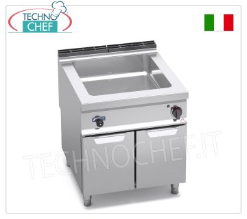 TECHNOCHEF - Professionelles elektrisches Bain-Marie auf Unterschrank, Kapazität 2xGN 1/1 + 1xGN 1/3, Mod.E9BM8M ELEKTRISCHE BAIN MARIE auf OFFENEM SCHRANK, BERTOS, Linie MAXIMA 900, Serie CONSTANT, mit Tank für 2 GN 1/1-Behälter + 1 GN 1/3-Behälter (ausgenommen), V.230/1, Kw.3,00, Gewicht 48 kg, Abm.mm.800x900x900h