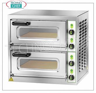 FIMAR – Elektrischer Pizzaofen für 2 große PIZZAS, 2 unabhängige Kammern mit den Maßen 40,5 x 40,5 cm, mechanische Steuerung, Mod. MICROV2C ELEKTRISCHER PIZZAOFEN für 2 große Pizzen, 2 UNABHÄNGIGE KAMMER mit den Maßen 405 x 405 x 110 mm (h), feuerfestes Kochfeld, 4 EINSTELLBARE THERMOSTATS für SOHLE und OBERSEITE, V.230/1-400/3+N, Kw.4,4, Gewicht 54 kg, Außenmaße mm.555x460x530h