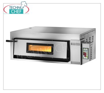 FIMAR - Elektrischer Pizzaofen, für 4 große Pizzen, 1 Kammer 72x72 cm, digitale Steuerung, DREIPHASIG, mod. FMD4 ELEKTRISCHER PIZZAOFEN mit 1 KAMMER mm.720x720x140h, mit GLASTÜR, Garkammer komplett aus Schamottstein, 2 EINSTELLBARE THERMOSTATE für TOP und TOP, digitale Steuerung, Temperatur von +50° bis +500 °C, Gewicht 135 Kg, V.400 /3+N, kw 6, Außenmaße mm.1150x850x420h