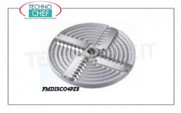 Gemüseschneider 4 gewellte Klingen für Mozzarella, 8 mm geschnitten