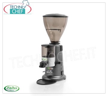 FAMA - Professionelle automatische Kaffeemühle, Ertrag pro Stunde Kg 3/4, mod.FMXA Professionelle automatische Kaffeemühle, Stundenleistung Kg. 3/4, U/min 1400, V.230/1, Kw.0,34, Gewicht 13 Kg, Abm.mm.230x370x600h
