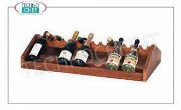Servierwagen Holz Display für Weinflaschen mit Holzrahmen Nussbaum Farbe, dim.mm.680x460x190h