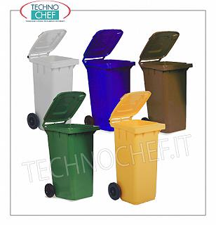Abfallbehälter zur getrennten Sammlung Abfallbehälter aus Polyethylen auf 2 Rädern, mit manuell betätigten Deckeln, Kapazität lt. 120, Abmessung 550 x 480 x 930 h