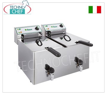 FIMAR - Technochef, Elektrische Arbeitsplattenfritteuse, 2 Becken mit 8+8 Litern, Mod.FR88R