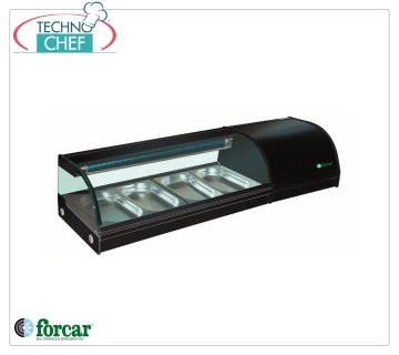Forcar - Kühlvitrine für Sushi, Kapazität 4 GN 1/3 Behälter H 40 mm, Mod.G-SSS1200