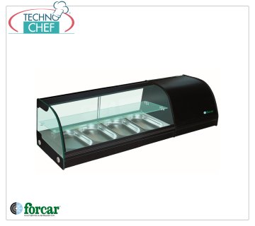 Forcar - Kühlvitrine für Sushi, 2 Regale, Kapazität 4 GN 1/3 Behälter H 40 mm, Mod.G-TS1200