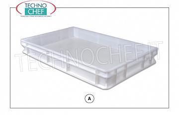 Schachteln / Behälter für Pizzateigbrote, Abmessung cm 60x40x7h Stapelbare Pizzabrotbox aus Polyethylen in Lebensmittelqualität, Abmessung 600 x 400 x 70 h