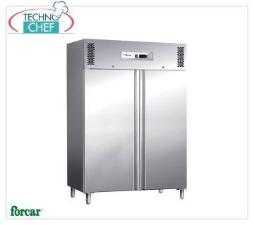 Forcar - 2-türiger Gefrier-Gefrierschrank, lt.1104, Temp.-18°/-22°C, belüftet, Klasse D, Mod.G-GN1200BT 2-türiger Gefrier-Gefrierschrank, Professional, lt.1104, Temp.-18°/-22°C, mit Ventilator und internem Luftförderer, Gas R290, Klasse D, Gastronorm 2/1, V.230/1, Kw. 0,710, Gewicht 180 kg, Abmessung 1340 x 800 x 2010 mm