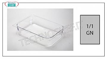 Gastronorm GN 1/1 Behälter aus Polycarbonat Gastro-Norm 1/1 Tablett aus Polycarbonat, Kapazität 9,2 lt, Größe 530 x 325 x 65 h