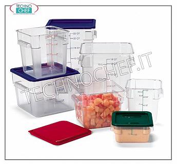 Kästen und Behälter zur Lagerung von Lebensmitteln Jar bemessen quadratischen Polycarbonat, Kapazität 1,9 Liter, Abmessungen 181x181x97 mm h. Farbe transparent.