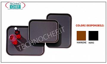 Rutschfeste Tabletts für den Bar-Zimmerservice Rechteckige Polypropylenschale mit rutschfester Oberfläche, Abmessungen 350x250 mm
