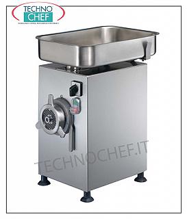 Technochef - Profi Fleischwolf mit Edelstahl Fleischwolf, gepflegt, Typ 22, Fleischwolf - Mund 22, komplett aus Edelstahl herausnehmbares Mahlwerk, Ausbeute Art.-Nr. Kg / h 300, V 400/3, Kw 1,1, dim cm. 30,5x45x53,5h